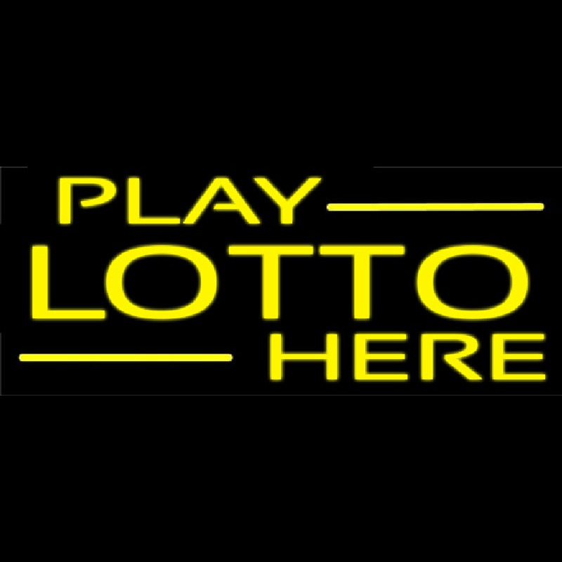 Yellow Play Lotto Here Leuchtreklame