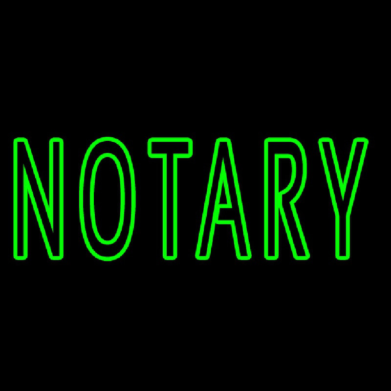 Green Slant Notary Leuchtreklame