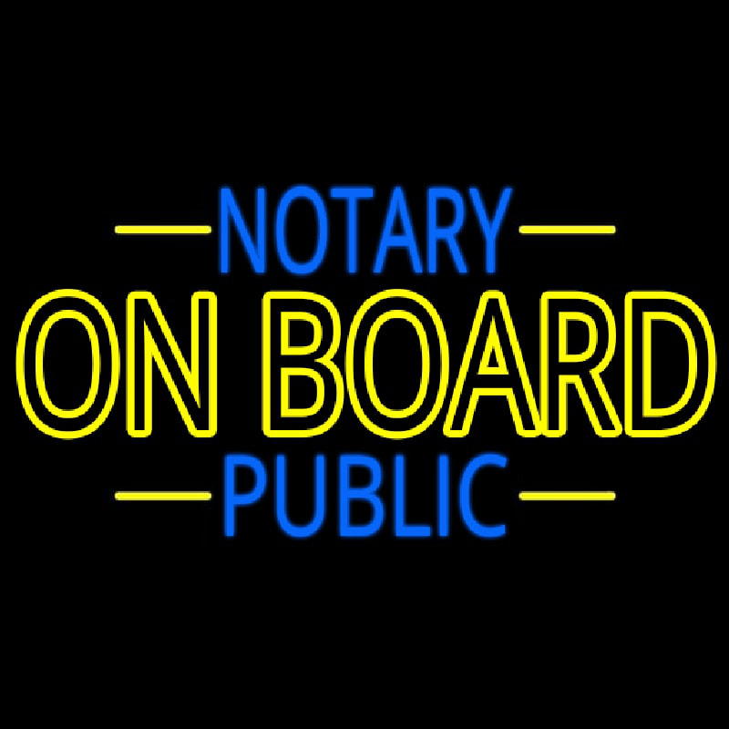 Notary Public On Board Leuchtreklame