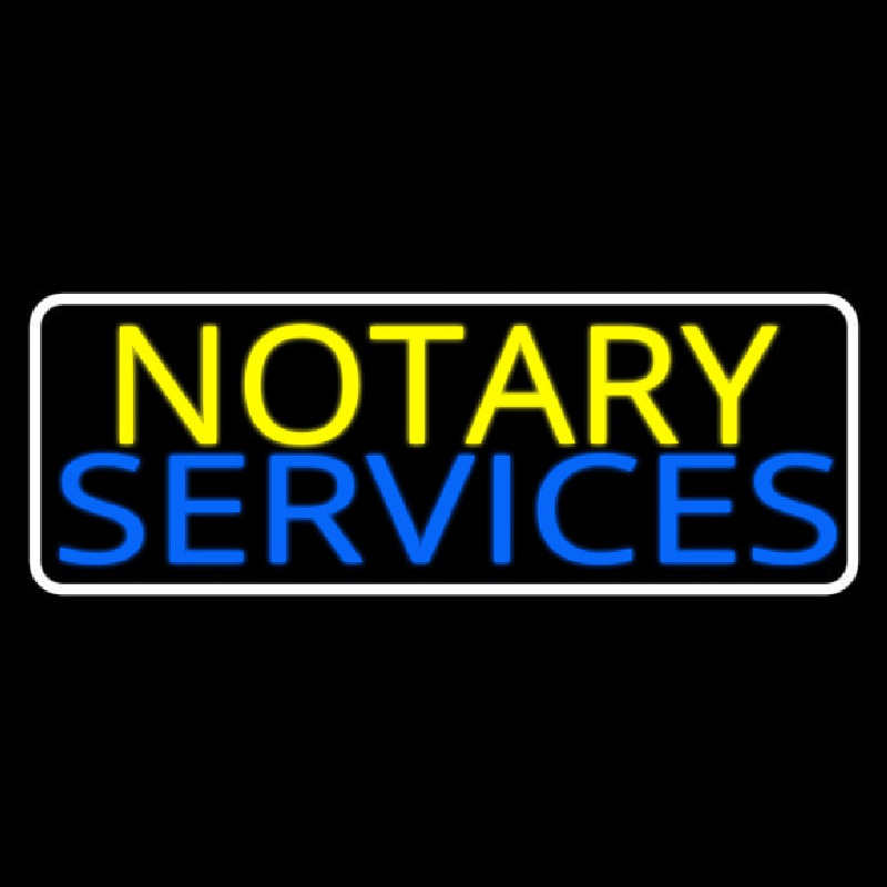Notary Services With White Border Leuchtreklame