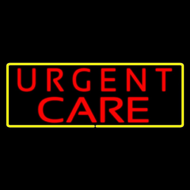 Urgent Care Rectangle Yellow Leuchtreklame