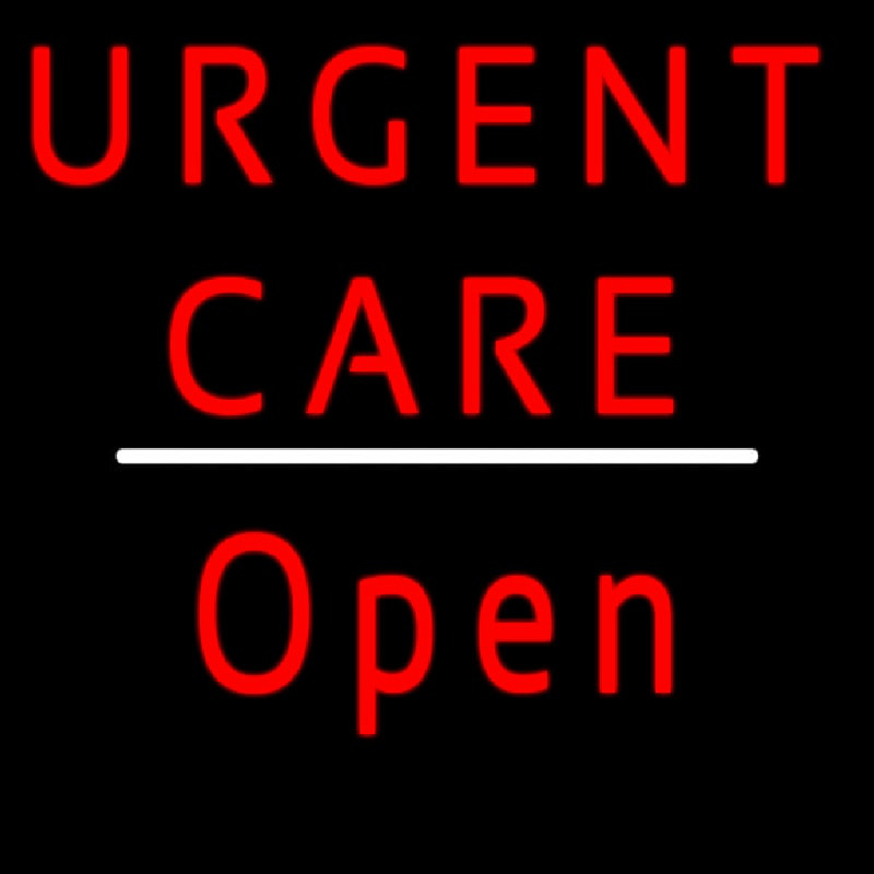 Urgent Care Script1 Open White Line Leuchtreklame