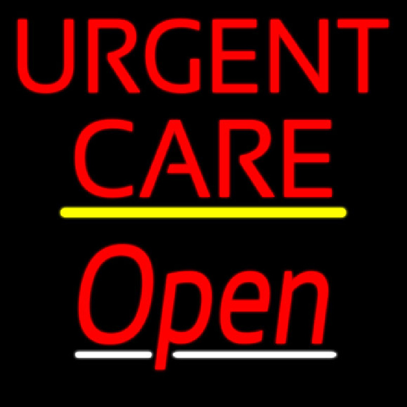 Urgent Care Script2 Open Yellow Line Leuchtreklame