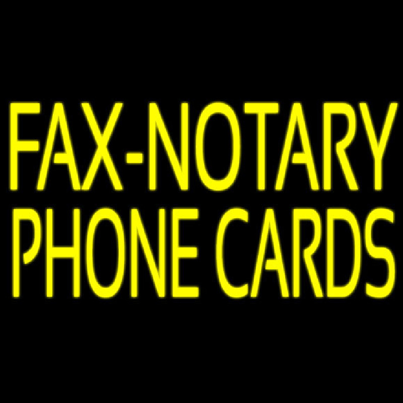 Yellow Fa  Notary Phone Cards With White Border Leuchtreklame