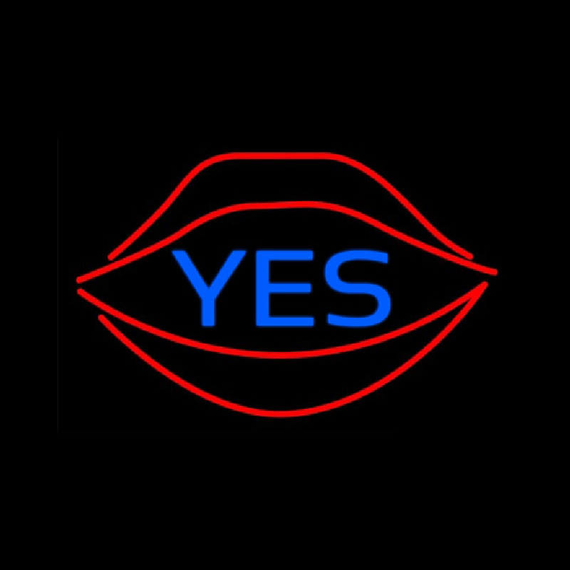 Yes With Red Lips Leuchtreklame