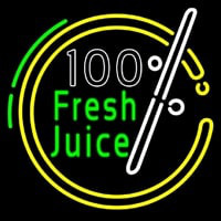 100 Percent Fresh Juice Leuchtreklame