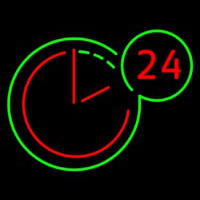 24 Hours Clock Leuchtreklame