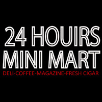 24 Hours Mini Mart Leuchtreklame