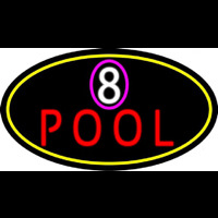 8 Pool Oval With Yellow Border Leuchtreklame