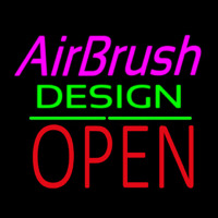 Airbrush Design Block Open Green Line Leuchtreklame