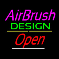 Airbrush Design Open Yellow Line Leuchtreklame