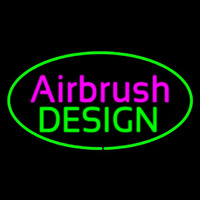 Airbrush Design Oval Green Leuchtreklame