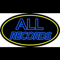 All Records Yellow Border Leuchtreklame