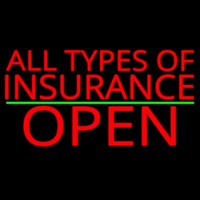 All Types Of Insurance Open Green Line Leuchtreklame