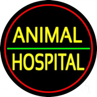 Animal Hospital Red Circle Leuchtreklame