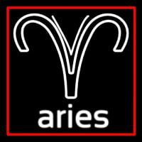 Aries Zodiac Red Border Leuchtreklame