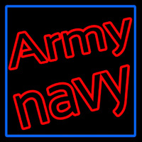 Army Navy With Blue Border Leuchtreklame