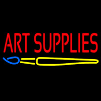 Art Supplies With Brush Leuchtreklame