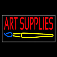 Art Supplies With Brush With White Border Leuchtreklame