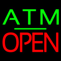 Atm Block Open Green Line Leuchtreklame