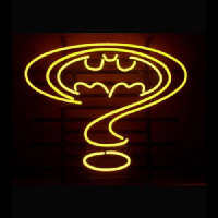 BAT Man Question Mark Retro Leuchtreklame