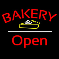 Bakery Logo Open White Line Leuchtreklame