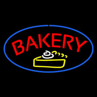 Bakery Logo Oval Blue Leuchtreklame