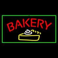 Bakery Logo Rectangle Green Leuchtreklame