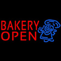 Bakery Open With Man Leuchtreklame