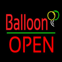 Balloon Open Block Green Line Leuchtreklame