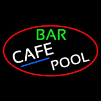 Bar Cafe Pool Oval With Red Border Leuchtreklame