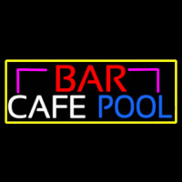Bar Cafe Pool With Yellow Border Leuchtreklame