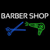 Barber Shop With Dryer And Scissor Leuchtreklame