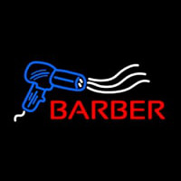 Barber With Dryer Logo Leuchtreklame