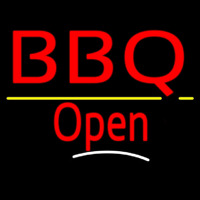 Bbq Open White Line Leuchtreklame