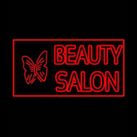 Beauty Salon With Butterfly Log Leuchtreklame