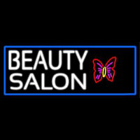 Beauty Salon With Butterfly Logo With Blue Border Leuchtreklame