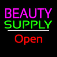 Beauty Supply Open White Line Leuchtreklame
