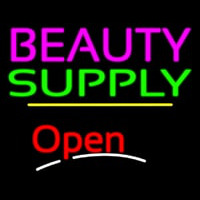 Beauty Supply Open Yellow Line Leuchtreklame