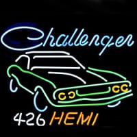 Big Dodge Challenger Rt Hemi Auto Dealer Biergarten Kneipe Bier Bar Leuchtreklame