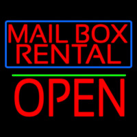 Block Mail Bo  Rental Blue Border With Open 1 Leuchtreklame