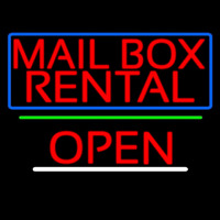 Block Mail Bo  Rental Blue Border With Open 2 Leuchtreklame