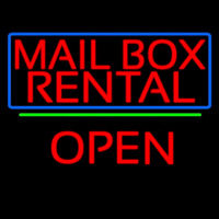 Block Mail Bo  Rental Blue Border With Open 3 Leuchtreklame