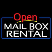 Block Mail Bo  Rental Blue Border With Open 4 Leuchtreklame