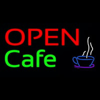 Block Open Cafe Leuchtreklame