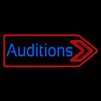 Blue Auditions With Arrow Leuchtreklame