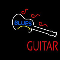 Blue Blues Red Guitar Leuchtreklame