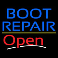 Blue Boot Repair Open With Line Leuchtreklame