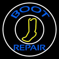 Blue Boot Repair With Logo Leuchtreklame