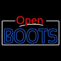 Blue Boots Open With White Border Leuchtreklame